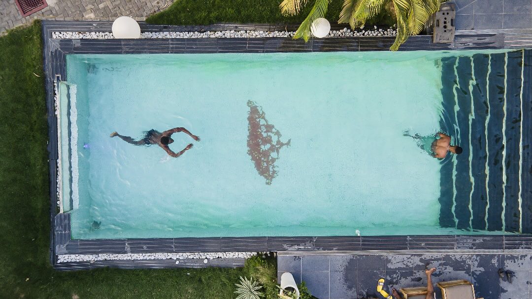 Pool drone shot